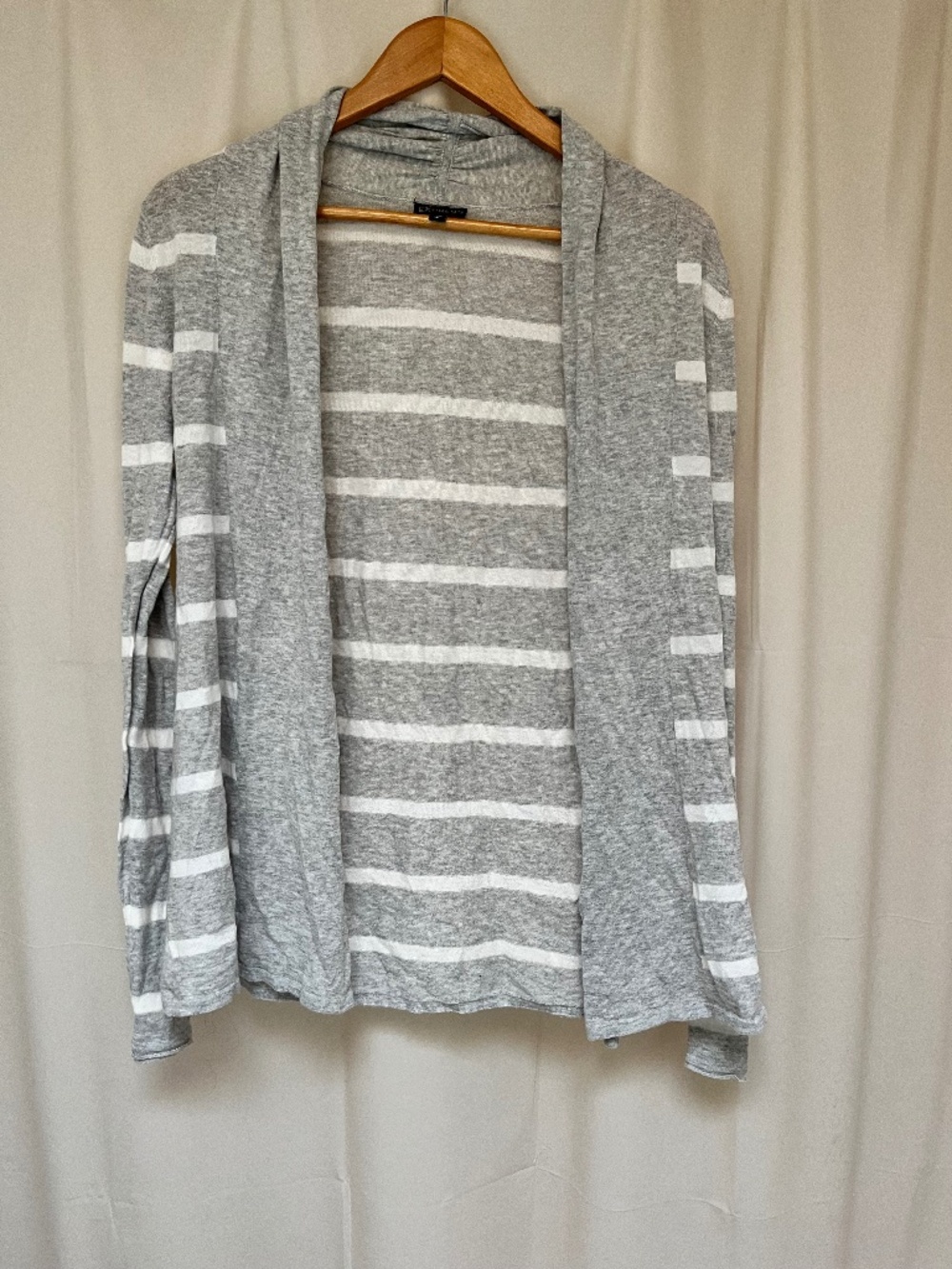 Express gray and white striped cardigan